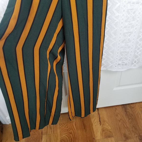 Striped Green and Orange Jumpsuit - Picture 3 of 7